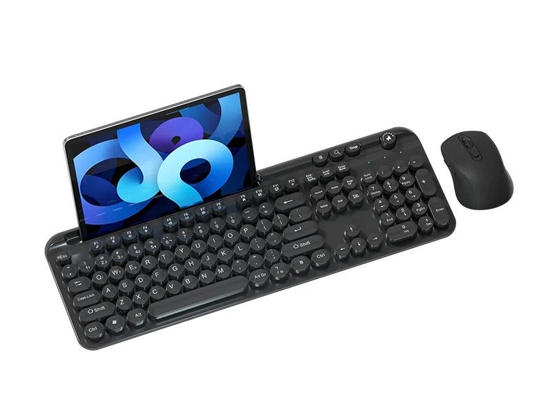 Bluejw Retro 108-Key Cordless Keyboard Mouse Combo - 2.4G Wireless Typewriter Style Cute Colorful Office & Gaming Keyboard Set - Image 5